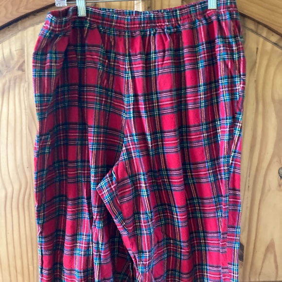Women Family PJs red green plaid flannel 2 piece pajamas size 2X - Picture 6 of 11